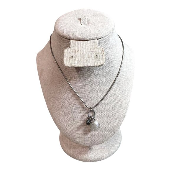 Sterling Silver Italy Snake Chain Necklace W/ Pearl & Stone Charms 16" Italian - Picture 2 of 11